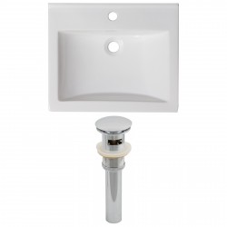 American Imaginations AI-15569 Ceramic Top Set In White Color And Drain