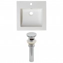 American Imaginations AI-15541 Ceramic Top Set In White Color And Drain