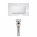 American Imaginations AI-15546 Ceramic Top Set In White Color And Drain