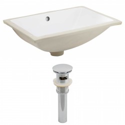 American Imaginations AI-12817 CUPC Rectangle Undermount Sink Set In White And Drain
