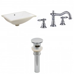 American Imaginations AI-12921 CUPC Rectangle Undermount Sink Set In White With 8-in. o.c. CUPC Faucet And Drain