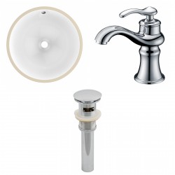 American Imaginations AI-12929 CUPC Round Undermount Sink Set In White With Single Hole CUPC Faucet And Drain