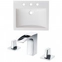 American Imaginations AI-18190 Ceramic Top Set In White Color With 8-in. o.c. CUPC Faucet