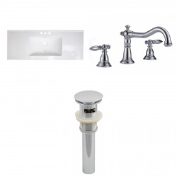 American Imaginations AI-16728 Ceramic Top Set In White Color With 8-in. o.c. CUPC Faucet And Drain