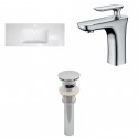 American Imaginations AI-16720 Ceramic Top Set In White Color With Single Hole CUPC Faucet And Drain