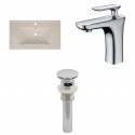 American Imaginations AI-16599 Ceramic Top Set In Biscuit Color With Single Hole CUPC Faucet And Drain