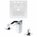 American Imaginations AI-16026 Ceramic Top Set In White Color With 8-in. o.c. CUPC Faucet