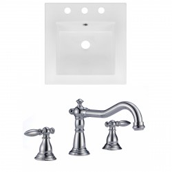 American Imaginations AI-16027 Ceramic Top Set In White Color With 8-in. o.c. CUPC Faucet