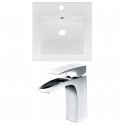 American Imaginations AI-16019 Ceramic Top Set In White Color With Single Hole CUPC Faucet