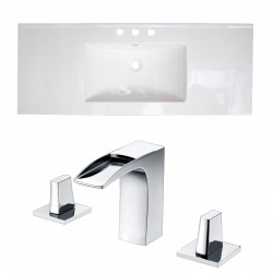 American Imaginations AI-16012 Ceramic Top Set In White Color With 8-in. o.c. CUPC Faucet