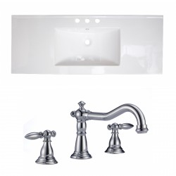 American Imaginations AI-16013 Ceramic Top Set In White Color With 8-in. o.c. CUPC Faucet