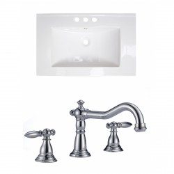 American Imaginations AI-15957 Ceramic Top Set In White Color With 8-in. o.c. CUPC Faucet
