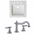 American Imaginations AI-15943 Ceramic Top Set In White Color With 8-in. o.c. CUPC Faucet