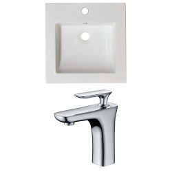 American Imaginations AI-15934 Ceramic Top Set In White Color With Single Hole CUPC Faucet