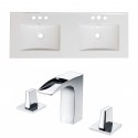 American Imaginations AI-15928 Ceramic Top Set In White Color With 8-in. o.c. CUPC Faucet
