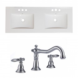 American Imaginations AI-15929 Ceramic Top Set In White Color With 8-in. o.c. CUPC Faucet