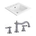 American Imaginations AI-15880 Ceramic Top Set In White Color With 8-in. o.c. CUPC Faucet