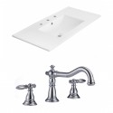 American Imaginations AI-15873 Ceramic Top Set In White Color With 8-in. o.c. CUPC Faucet