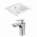 American Imaginations AI-15857 Ceramic Top Set In White Color With Single Hole CUPC Faucet