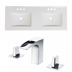 American Imaginations AI-15851 Ceramic Top Set In White Color With 8-in. o.c. CUPC Faucet