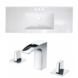 American Imaginations AI-15816 Ceramic Top Set In White Color With 8-in. o.c. CUPC Faucet