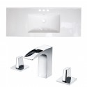 American Imaginations AI-15816 Ceramic Top Set In White Color With 8-in. o.c. CUPC Faucet