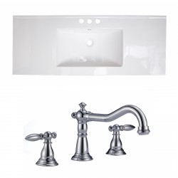 American Imaginations AI-15817 Ceramic Top Set In White Color With 8-in. o.c. CUPC Faucet