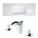 American Imaginations AI-15781 Ceramic Top Set In White Color With 8-in. o.c. CUPC Faucet