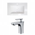 American Imaginations AI-15731 Ceramic Top Set In White Color With Single Hole CUPC Faucet