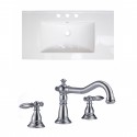 American Imaginations AI-15726 Ceramic Top Set In White Color With 8-in. o.c. CUPC Faucet