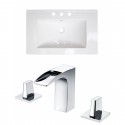 American Imaginations AI-15718 Ceramic Top Set In White Color With 8-in. o.c. CUPC Faucet