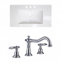 American Imaginations AI-15635 Ceramic Top Set In White Color With 8-in. o.c. CUPC Faucet