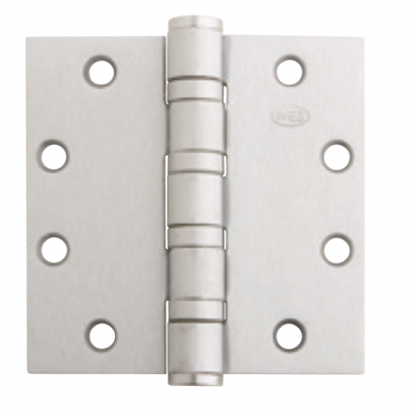 Stainless Steel Finish 5 Knuckle 4.5 Width Ives 5BB1-HW 4.5 X 4.5 US32D Ball Bearing Heavy Weight Full Mortise Hinge 0.180 Thick 