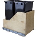 Hardware Resources CAN-WBMD50B CAN-WBMD50 Quart Double Pullout Waste Container System w/ Baltic Birch Plywood