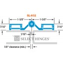 Select SL40254TP Toilet Partition Pin & Barrel Hinge, Clear Aluminum