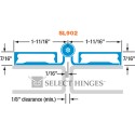 Select SL90257TP Toilet Partition Pin & Barrel Hinge, Satin Finish
