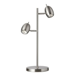 Dainolite 285T 2 Light Table Lamp Adjustable Heads, Satin Chrome Finish