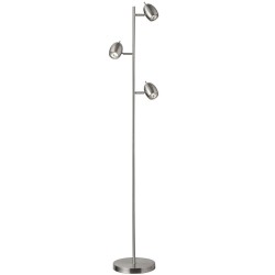 Dainolite 286F 3 Light Floor Lamp Adjustable Head, Satin Chrome Finish