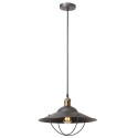 Dainolite 406 One Light Pendant, Vintage Steel / Antique Brass