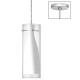 Dainolite 4413 1 Light Satin Chrome Pendant Outside Clear Glass Shade White Glass Inside