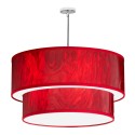 Dainolite 723017S 6 Light 2 Tier Pendant, Polished Chrome Finish, Drum Ice Red