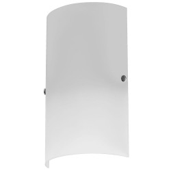 Dainolite 83204W 1 Light Wall Sconce, Satin Chrome Accents, White Frosted Glass