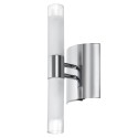 Dainolite 85035A 2 Light Wall Sconce, Polished Chrome, Clear Frosted Glass