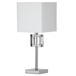Dainolite C35T 1 Light Crystal Table Lamp, Polished Chrome, White Shade