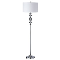 Dainolite C39F 1 Light Crystal Floor Lamp, Polished Chrome, White Shade