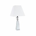 Dainolite C503T 1 Light Crystal Table Lamp, Polished Chrome Finish, White Tapered Drum Shade