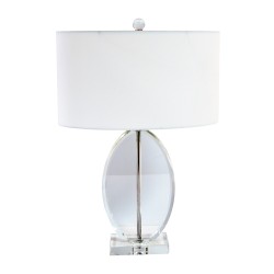 Dainolite C515T 1 Light Table Lamp, Polished Chrome Finish, White Oval Shade