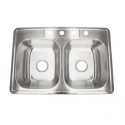Deltana SSS3322DBD Stainless Steel Sink, 33" x 22", Finish-Brushed Stainless