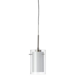 Dainolite DL293701 Single Pendant, Chrome, Clear/White Glass