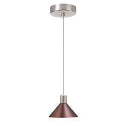 Dainolite DLSL401 1 Lite Satin Chrome Halogen Pendant Metal Oil Brushed Bronze Shade